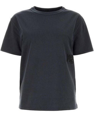 T By Alexander Wang Dark Cotton T-Shirt - Black