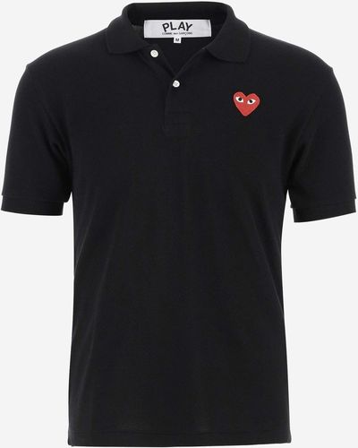 Comme des Garçons Cotton Polo Shirt With Logo - Black