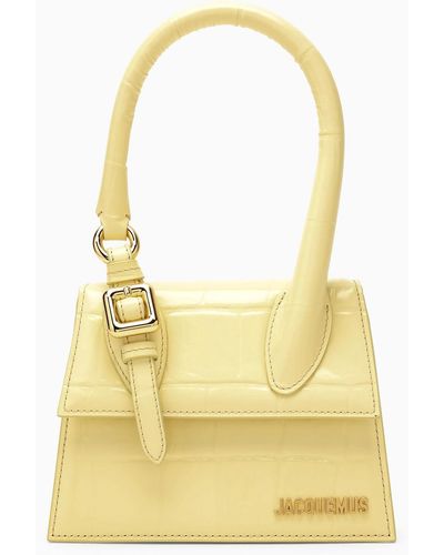 Jacquemus Le Chiquito Moyen Boucle Light Embossed Leather Bag - Yellow