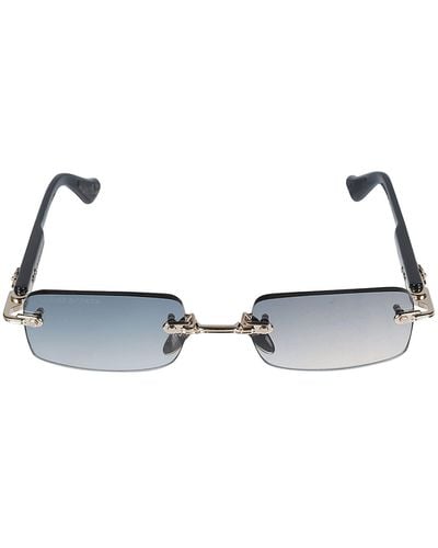 Chrome Hearts Rectangle Rimless Sunglasses - Blue