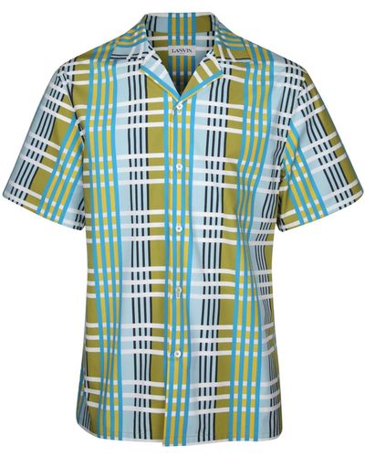 Lanvin Striped Print Cotton Shirt Striped - Blue