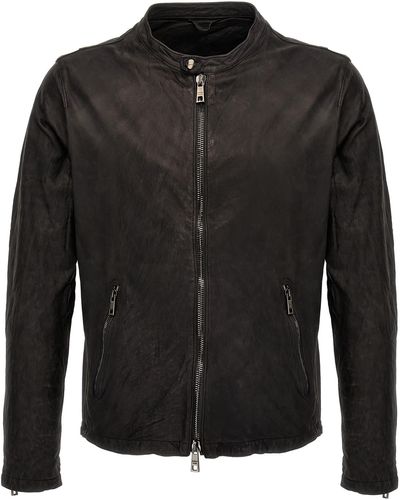 Giorgio Brato Biker Leather Jacket - Black