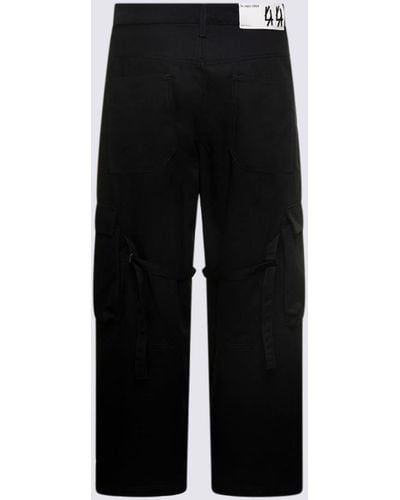 44 Label Group And Cotton Cargo Trousers - Black