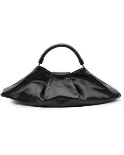 Vic Matié Leather Clutch Bag With Shoulder Strap - Black