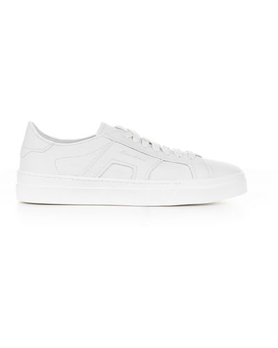 Santoni Leather Sneaker - White