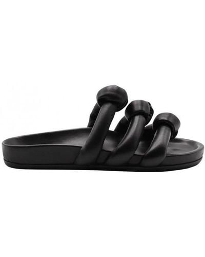 Rick Owens Fogachine Knotted Open-toed Slip On Sandal Shoes - Black