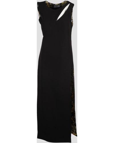 Versace Logo Couture Midi Dress - Black
