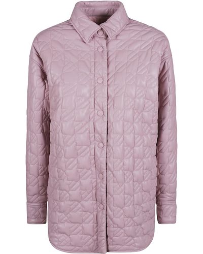 MSGM Quilted Buttoned Jacket - Purple