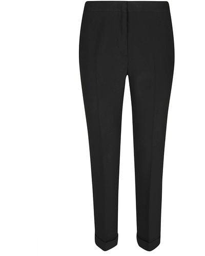 Etro Regular Fit Plain Cropped Pants - Black
