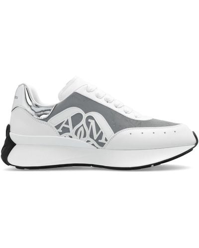 Alexander McQueen Paneled Lace-up Sneakers - White