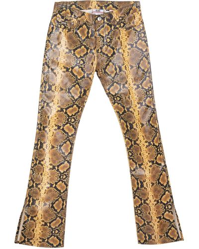 Gcds Man Skinny Trousers In Faux-leather - Multicolour