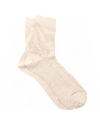 Maria La Rosa One Ribbed Socks - White