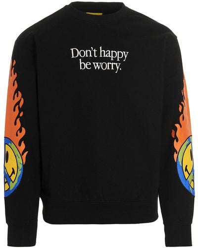 Market Smiley Earth On Fire Sweatshirt - Black