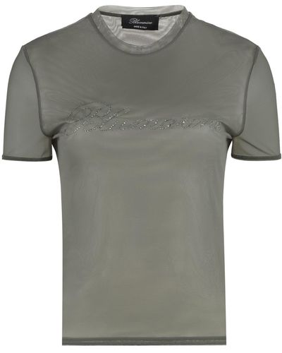 Blumarine Tulle T-Shirt - Gray