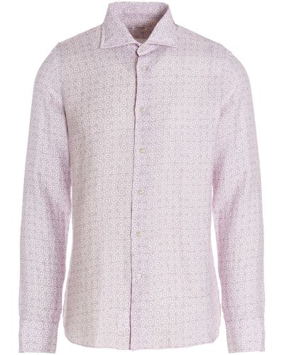 Borriello Printed Linen Shirt - Pink