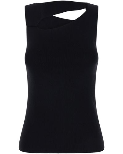 Semicouture Sleeveless Top With Cut-Out - Black
