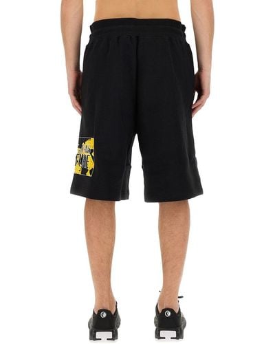 Versace Jeans Couture Bermuda With Logo - Black