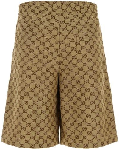 Gucci Gg Supreme Fabric Bermuda Shorts - Green