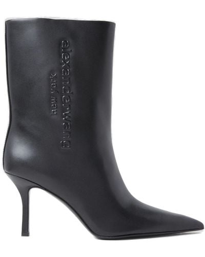 Alexander Wang Delphine Leather Ankle Boots - Black