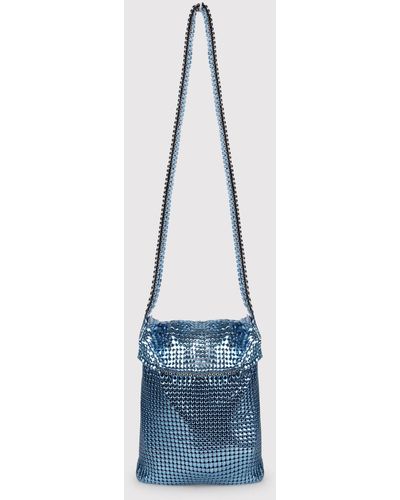 Rabanne Rabanne Shoulder Bag With Metallic Texture - Blue