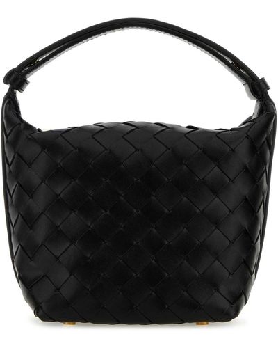 Bottega Veneta Leather Micro Candy Wallace Handbag - Black
