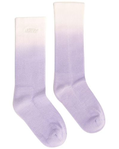 Autry Degradé Socks In Cotton Blend - Purple
