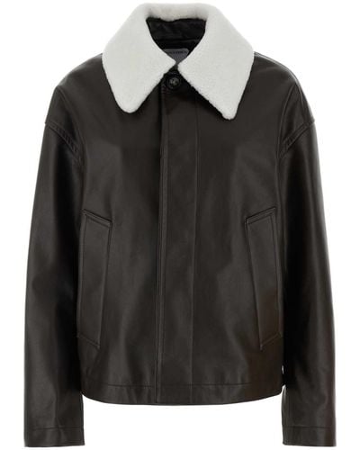 Bottega Veneta Dark Leather Jacket - Black