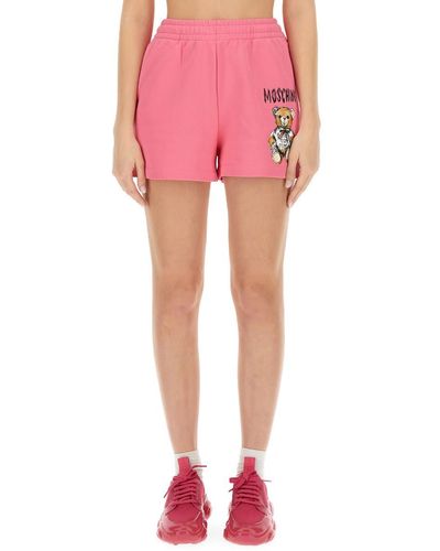 Moschino Teddy Bear Print Bermuda Shorts - Pink