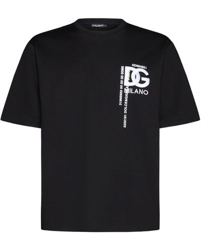 Dolce & Gabbana T Shirt With Embroidery And Prints - Black