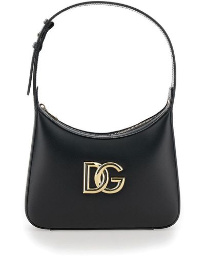 Dolce & Gabbana 3.5 Shoulder Bag With Logo Detail - Black
