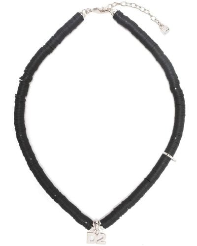 DSquared² Logo Charm Necklace - Black