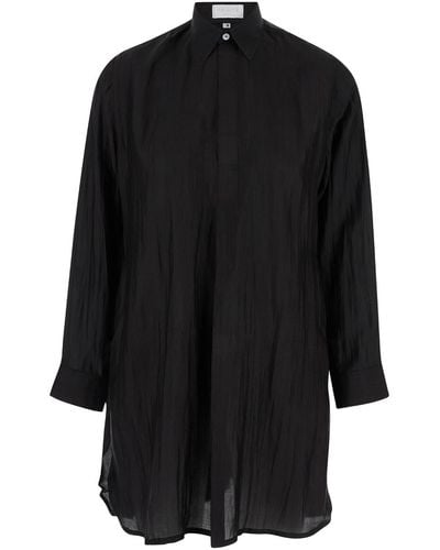 THE ROSE IBIZA Relaxed Blouse With Concealed Closure - Black