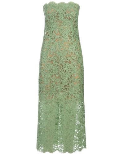 Ermanno Scervino Lace Longuette Dress With Micro Crystals - Green