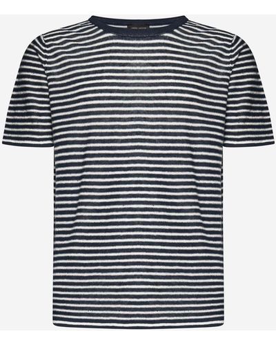 Roberto Collina Striped Linen T-Shirt - Multicolor