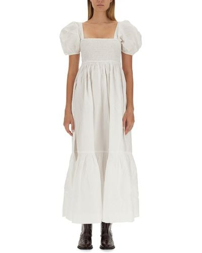 Ganni Midi Dress - White