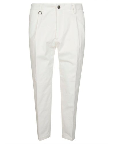 Paolo Pecora Front-Pleat Tapered Trousers - White