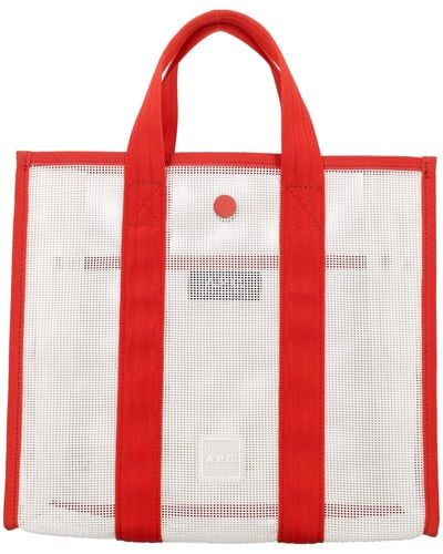 A.P.C. Cabas Louise Tote Bag - Red