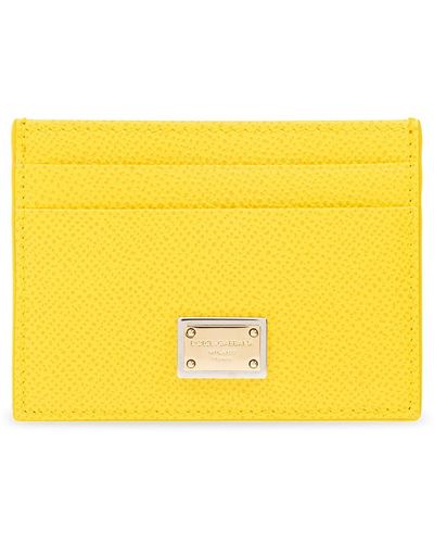 Dolce & Gabbana Card Case With Logo - Yellow