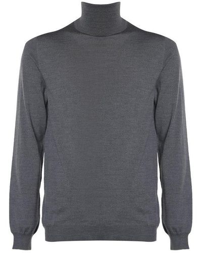 Zanone Roll-Neck Straight Hem Sweater - Gray