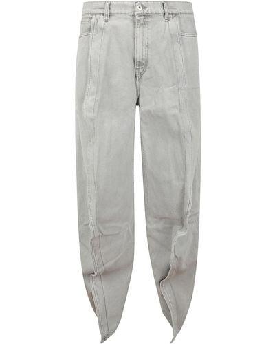 Y. Project Ruffle-detail Wide-leg Jeans - Gray