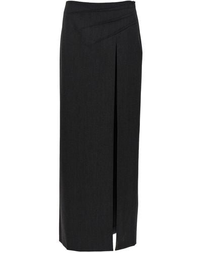 Alberta Ferretti Side Split Skirt - Black