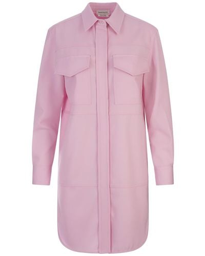 Alexander McQueen Wool Mini Dress - Pink