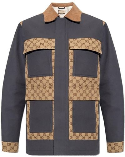 Gucci Gg Supreme Cotton Jacket - Blue