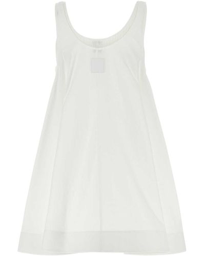 Loewe Cotton Trapeze Mini Dress - White