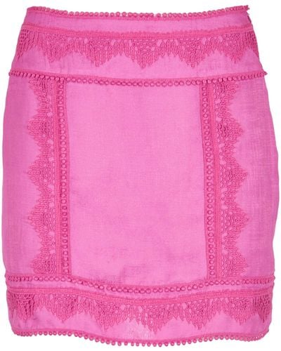 IRO Fringed Mini Skirt - Pink