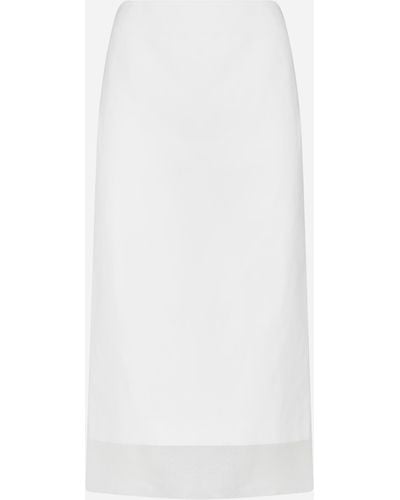 Sportmax Aceti Double Layer Midi Skirt - White