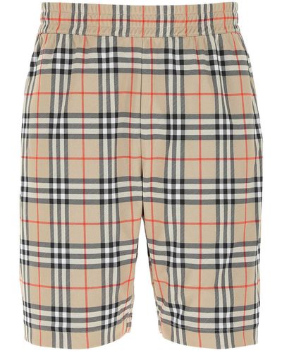 Burberry Embroidered Polyester Bermuda Shorts - Grey