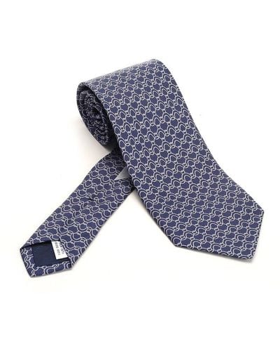 Ferragamo Gancini Printed Tie - Blue