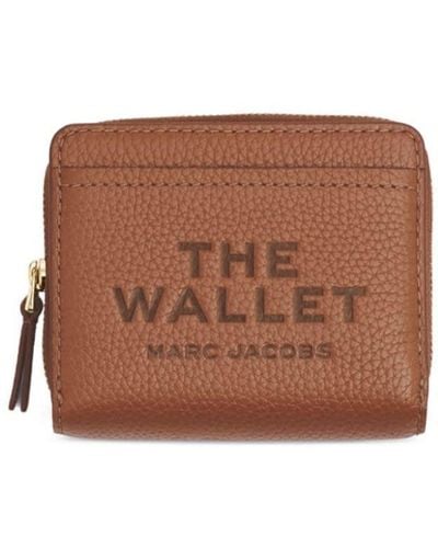 Marc Jacobs Logo Printed Zipped Mini Compact Wallet - Brown