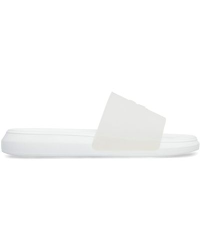 Alexander McQueen Logo Detail Rubber Slides - White